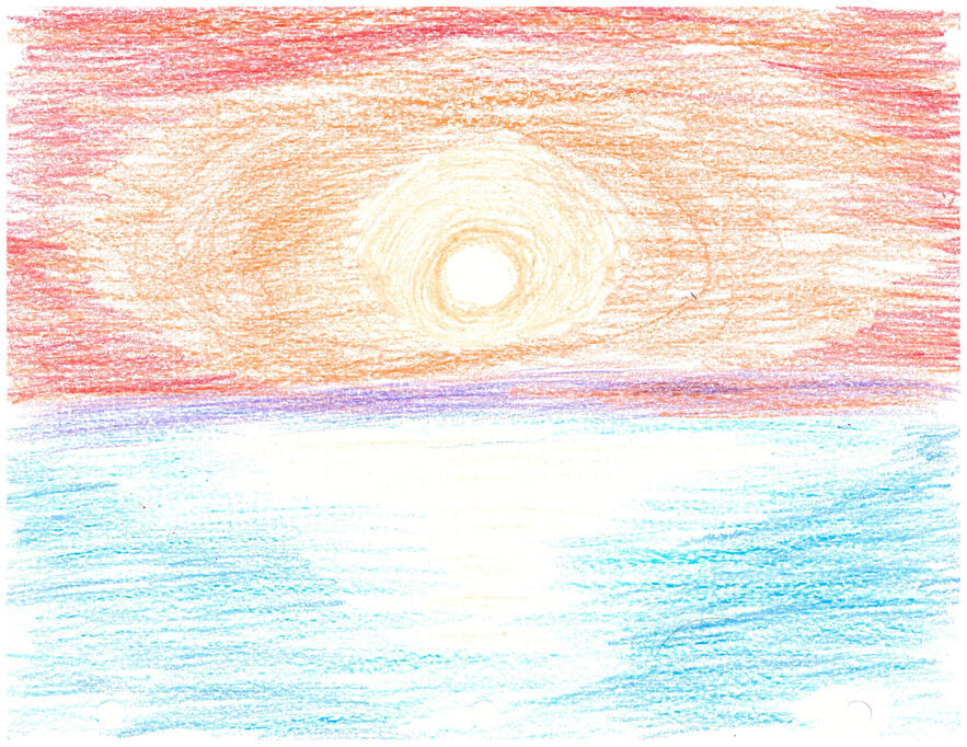 Sun setting over the ocean