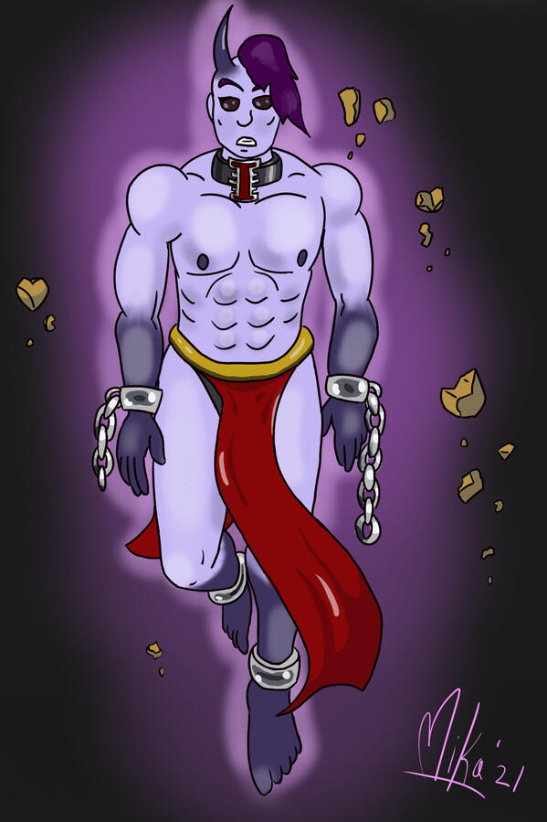 Purple daemon host from Warhammer 40k floating